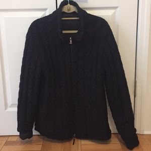 Prada Black heavy zip up sweater